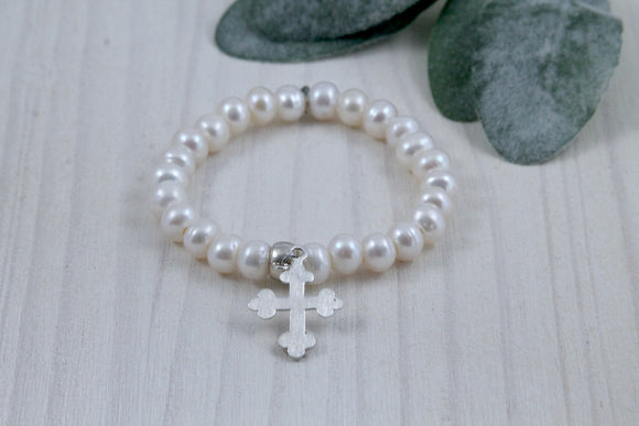 Purity Pearl Cross Bracelet